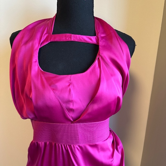 *CACHE* Pink Sleeveless Tie-Back Halter Dress Size 2 - Picture 2 of 7